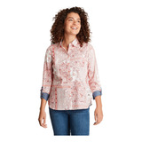 Blusa Curvi Manga Larga Algodón Mujer Rosada