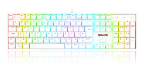 Teclado Mecânico Mitra Branco Rgb Redragon Brown K551w-rgb