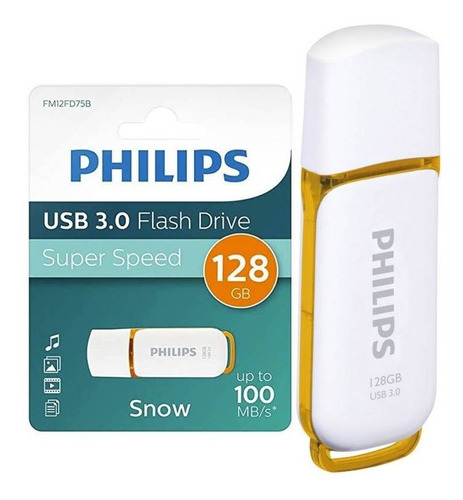 Pendrive Philips Usb 3.0 128gb Snow 100mb/s* 8842