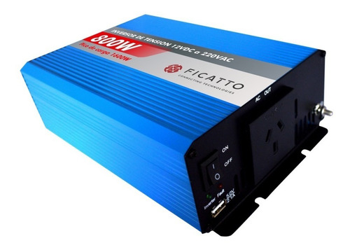 Inversor De Tensión 800w Ficatto 12v Auto Camping Usb