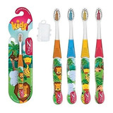 4 Escova Dental Infantil Oral Z Kids Zoo Macia Sortida