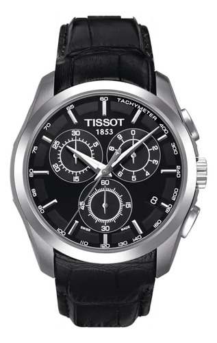 Tissot Couturier Reloj Tachymetre Cuero Negro