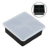 Hielera Cubetera Molde Silicona 4 Cubos Grandes Con Tapa