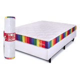 Cama Box Viúva Com Colchão A Vácuo Ortopédico Espuma Certificada 128x188x51cm Bf Colchões