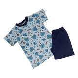 Pijama Infantil Menino - Shorts Com Camiseta 100% Algodão