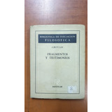 Fragmentos Y Testimonios-editorial Aguilar-libreria Merlin