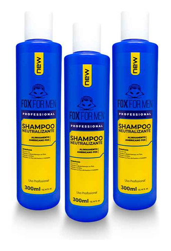 Shampoo Neutralizante 300ml - Fox For Men - 3 Unidades