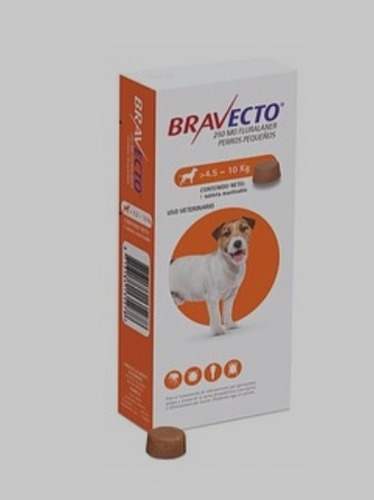 Bravecto Antipulgas, Garrapatas Perros 4.5-10 Kg Tableta Mas