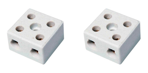 2 Peças Conector Porcelana Emenda Fio Chuveiro 2 Polos 10mm