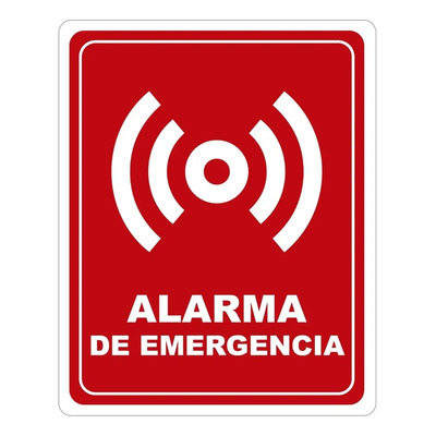 Señalamiento Letrero Alarma De Emergencia 20x25 Cm | Meses sin interés