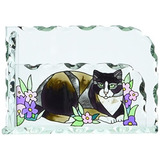 Tiffany Cat Art Glass   Card Holder
