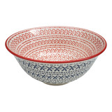 Bowl Pocillo Loza Azul Rojo 12x6.5cm