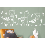 Vinilo Decorativo Infantiles Llamas Ovejas Alpaca X 3 Grande