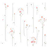 Papel De Parede Adesivo Rosa Flores Sala Branco Delicado 10m