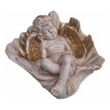 Angel Querubin En Concha Para Decoracion Ceramica 20 Cm