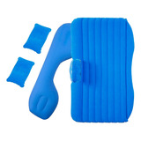 Colchon Inflable Para Autos 2 Almohadas Compresor Comodo  Color Azul
