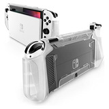 Funda Gruesa Transparente Y Agarradera Para Nintendo Switch