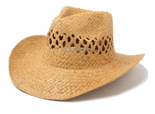 Sombrero Cowboy Mujer Calado Fibra Playa Verano