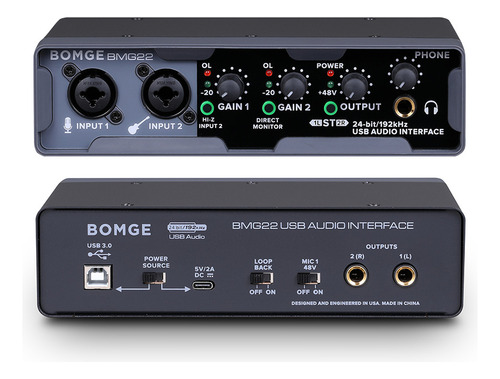 Interfaz De Audio Usb Active Phantom Power Bomge Bmg22