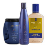 Kit Shampoo + Creme De Silicone + Máscara Capilar Aneethun