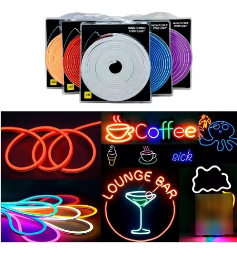 Mangueira Fita Led Neon Colorida 5 Metros 12v Aprova D' Agua