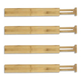 Juego De 4 Separadores De Cajones De Bambú Expandibles   Sep