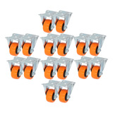 Kit De 16 Ruedas De Pvc Naranja Fija 2puLG