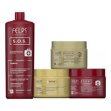 Felps Kit Cronograma Capilar +  Shampoo Sos Reconstrução 1l