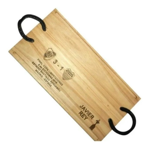 Tabla Madera Asado 60cm River Madrid Personalizada Papa