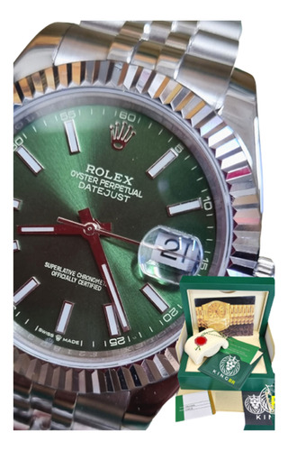 Relógio Rolex Datejust Verde Safira 41mm Base Eta 3035 Caixa