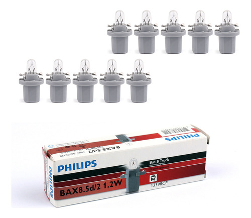 Bombillas Philips 13598 T5 De 24 V, 1,2 W, Bax8.5d/2, Grises