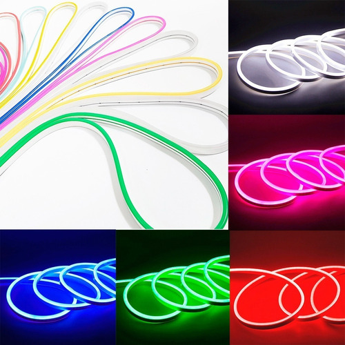 Fita Mangueira Led Neon Silicone 5m Flexivel 12v S/fonte Cor Da Luz Rosa