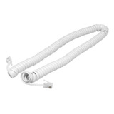 Cable De Teléfono Espiral Blanco 4.5m Fulgore Fu0651