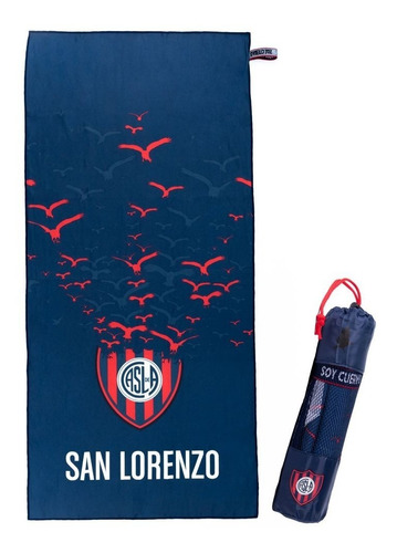 Toallon Secado Rapido San Lorenzo Futbol Original + Bolso