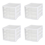 Set 4 Cajas Organizadora De Escritorio Sterilite Blanco