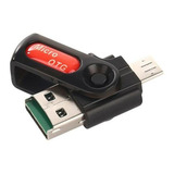 Adaptador Otg Usb Micro Sd 2 En 1 V8 Lector De Tarjetas