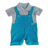 Conjunto Jardineira + Camisa Social Bem Levinho Para O Bebe 