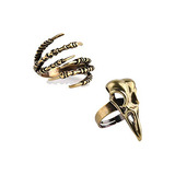 Anillos De Garra De Dragón Vintage Punk Gótico Pájaro Cráneo