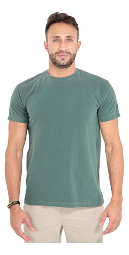 Camiseta Estonada Camisa Masculina Básica Slim Lisa Algodão