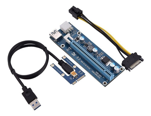 Adaptador Vertical Pci-e 1x A 16x+cable Molex A Sata