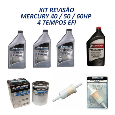 Kit Revisão Motor Popa Mercury 40 50 60 Hp 4 T Oleo Filtros