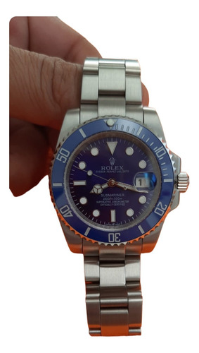 Relógio Rolex Submarino Fundo Azul