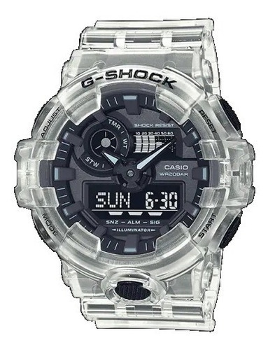 Reloj Casio G-shock Ga-700ske-7adr Hombre Color De La Correa Blanco Color Del Bisel Negro Color Del Fondo Negro
