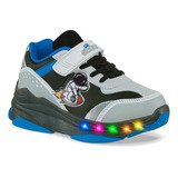 Tenis Patines Con Luces Braiz Negro Para Niño Los Gomosos