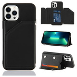 Funda Tipo Cartera Para iPhone 14 Pro Max Negro Sin Correa D