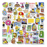 70 Stickers Los Simpsons Calcos Impermeables Adhesivos Opp