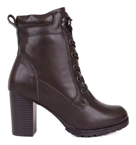 Bota Feminina Mooncity Coturno Marrom - 73119