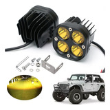 Luces Led Auxiliares Faros De Lupa Amarilla Para Auto Moto