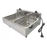 Fritadeira Elétrica 2 Cubas 14 Litros Indl Inox - 110v/220v