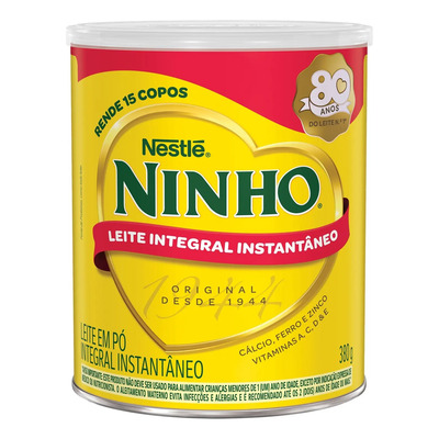 Leite Em Pó Ninho Integral Instantâneo Lata 380g